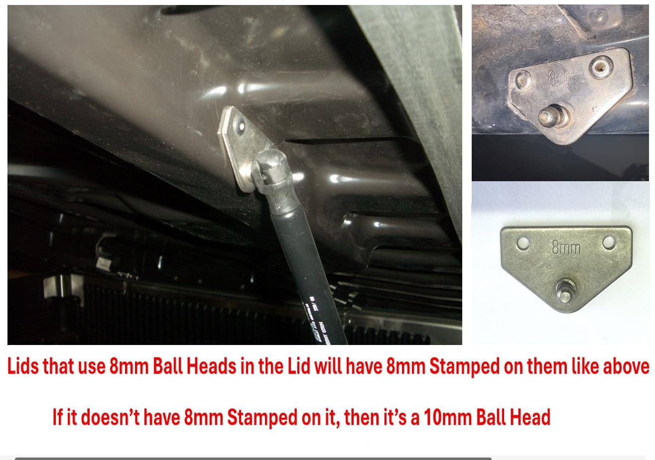 ML MN Mitsubishi Triton Gas Strut EGR Plastic Ute Lid Cover M10-M10 Ball Heads 700mm x 200n