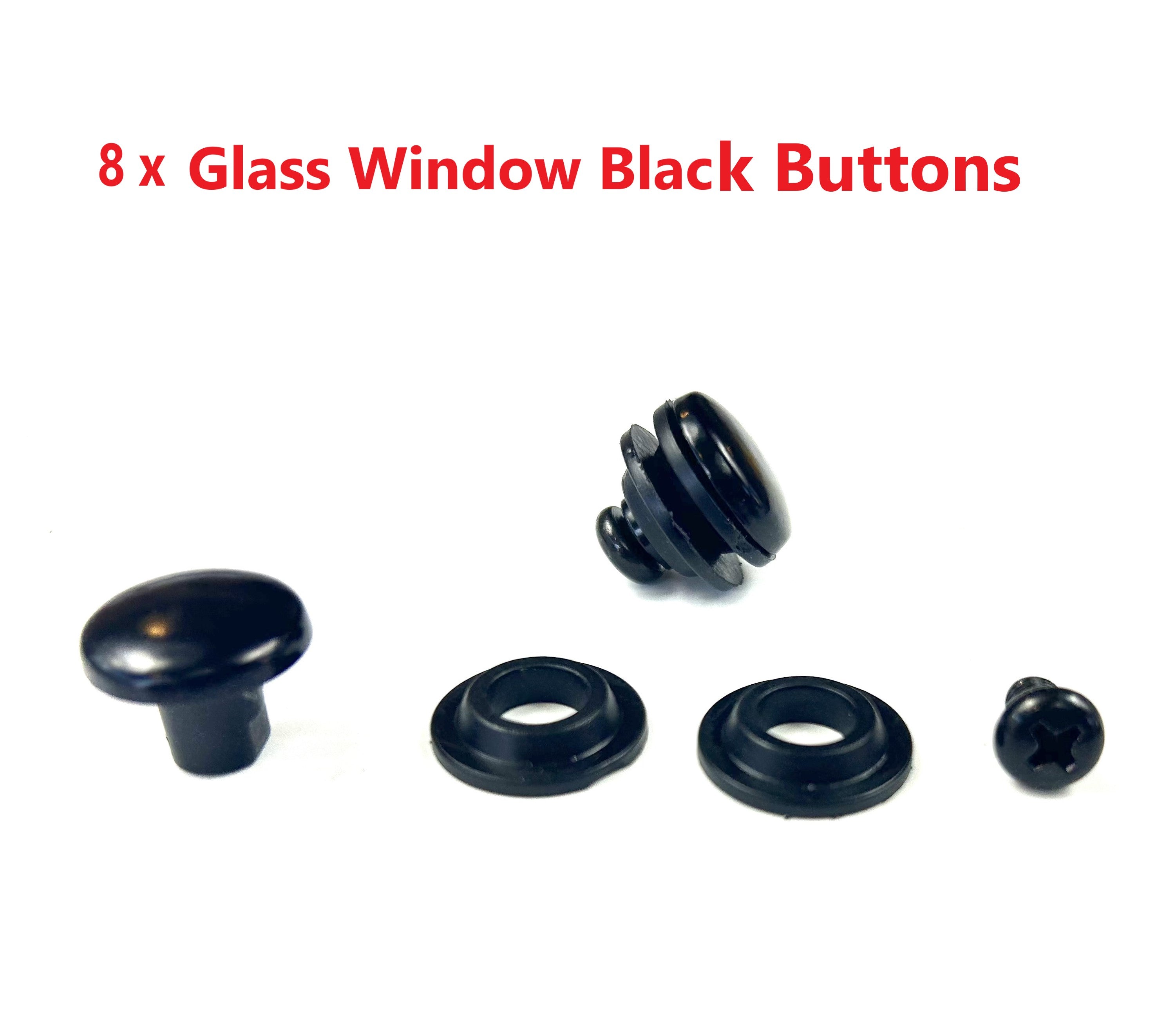 Aeroklas Canopy 8 x Canopy Glass Window Black Round Head Mounting Bolts