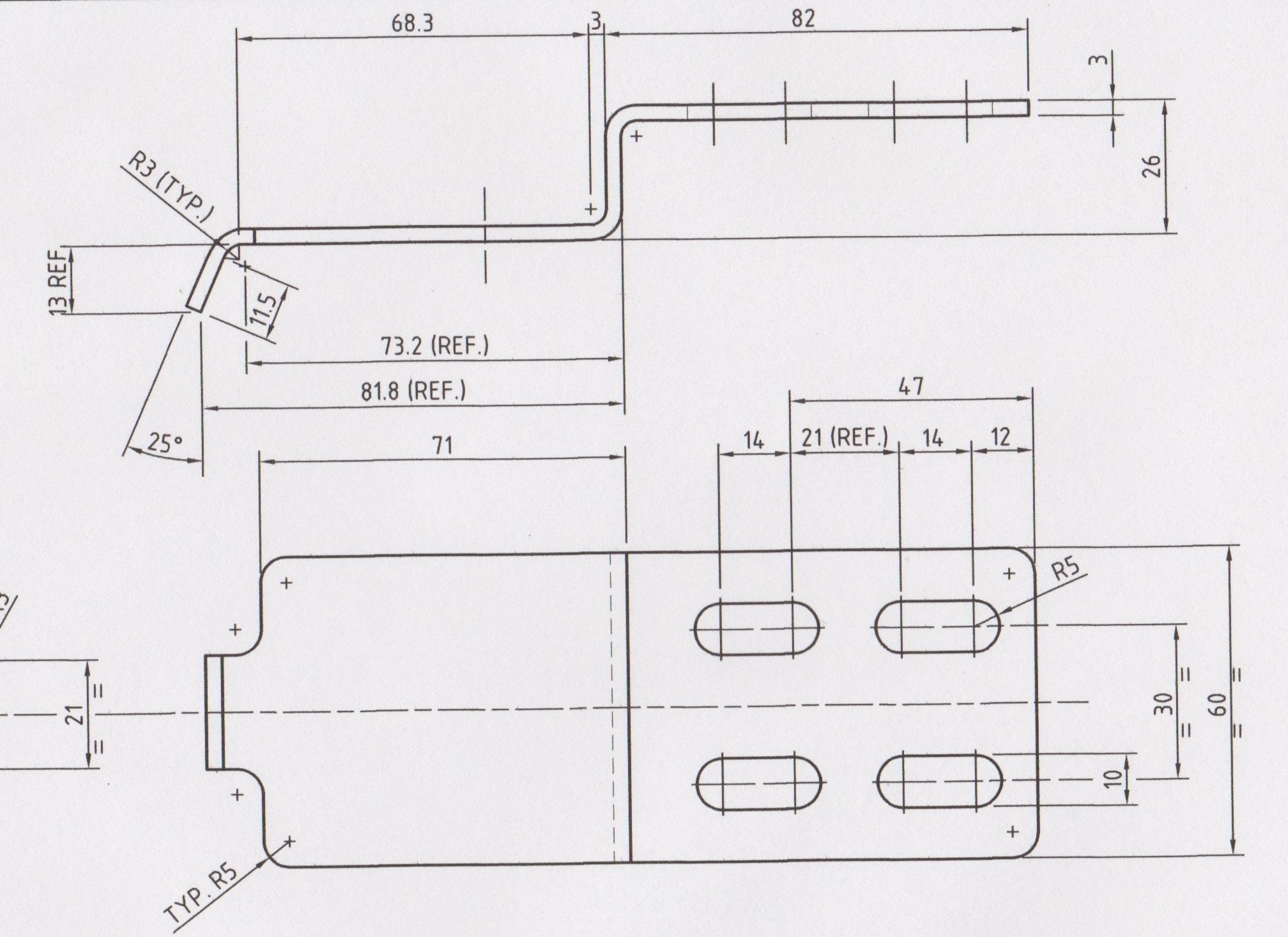 FG Ford Falcon Ute Lid Long Male Hinge Tongues for Carpeted Fibreglass Lids SET-B Long Male Hinges & Support Brackets