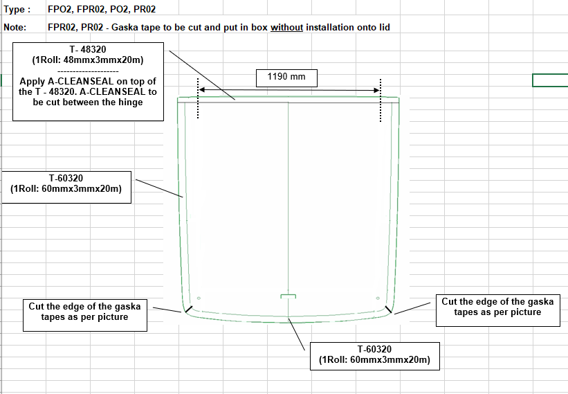 FG Ford Falcon Ute Lid Foam Tape Replacement Sealing Kit For Fibreglass Lids with Carpet Underneath