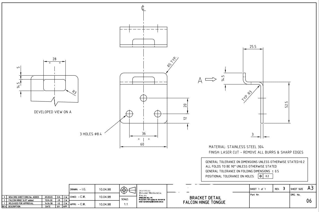 XD XE XH Ford Falcon Ute Lid Hinge Slots FEMALE for Carpeted Fibreglass Lids SET-B Hinges & Seal & Screws