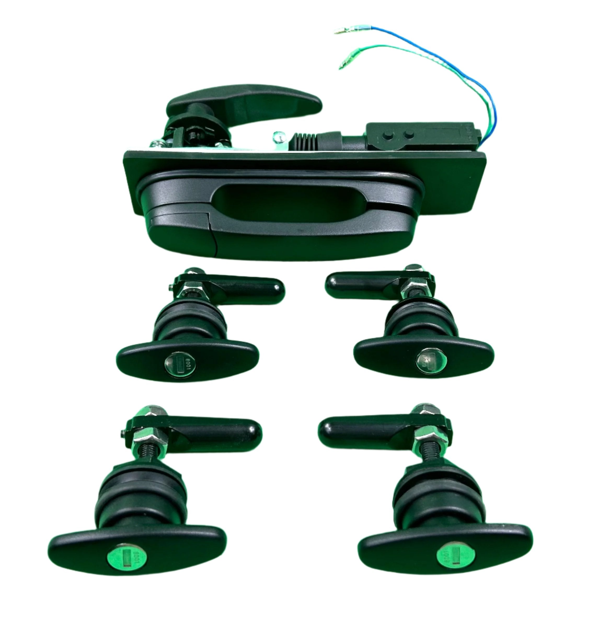 Flexiglass EDGE Canopy Replacement Central Locking Rear Window T Handle & 4 Side Window Locks 28-32mm Hole Size All Same key