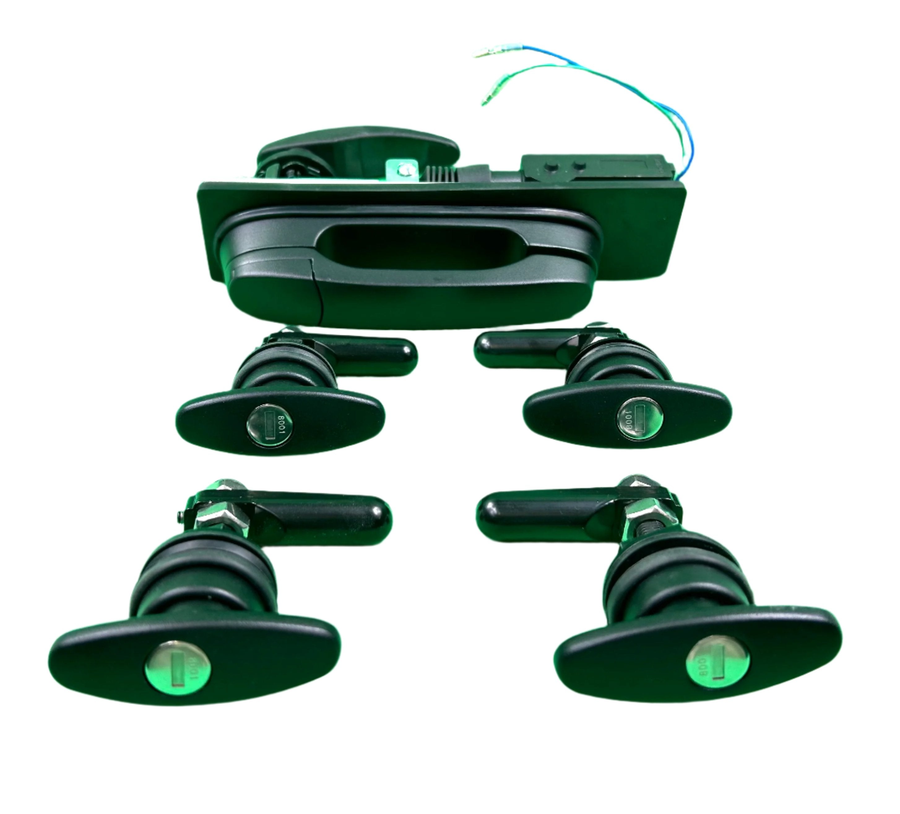 Ironman Canopy Replacement Central Locking Rear Window T Handle & 4 Side Window Locks 28-32mm Hole Size All Same key