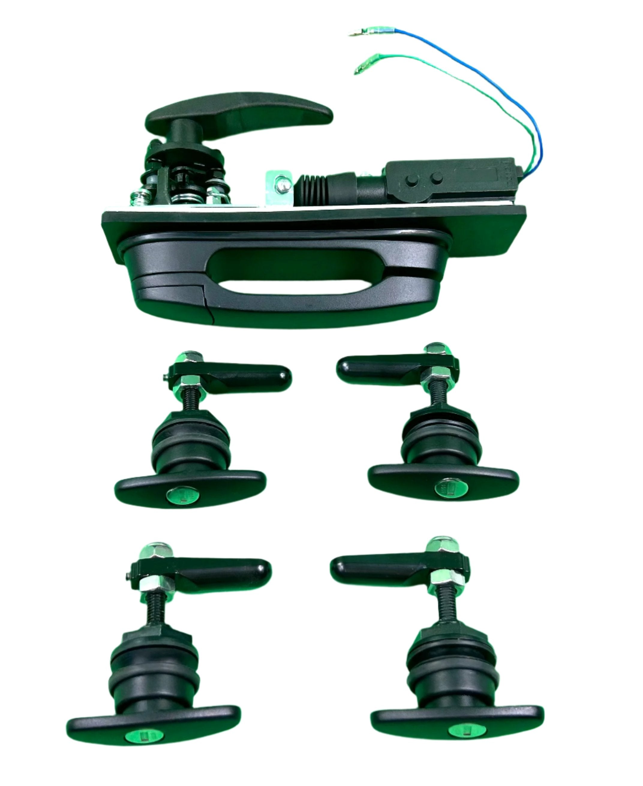 EGR Canopy Replacement Central Locking Rear Window T Handle & 4 Side Window Locks 28-32mm Hole Size All Same key