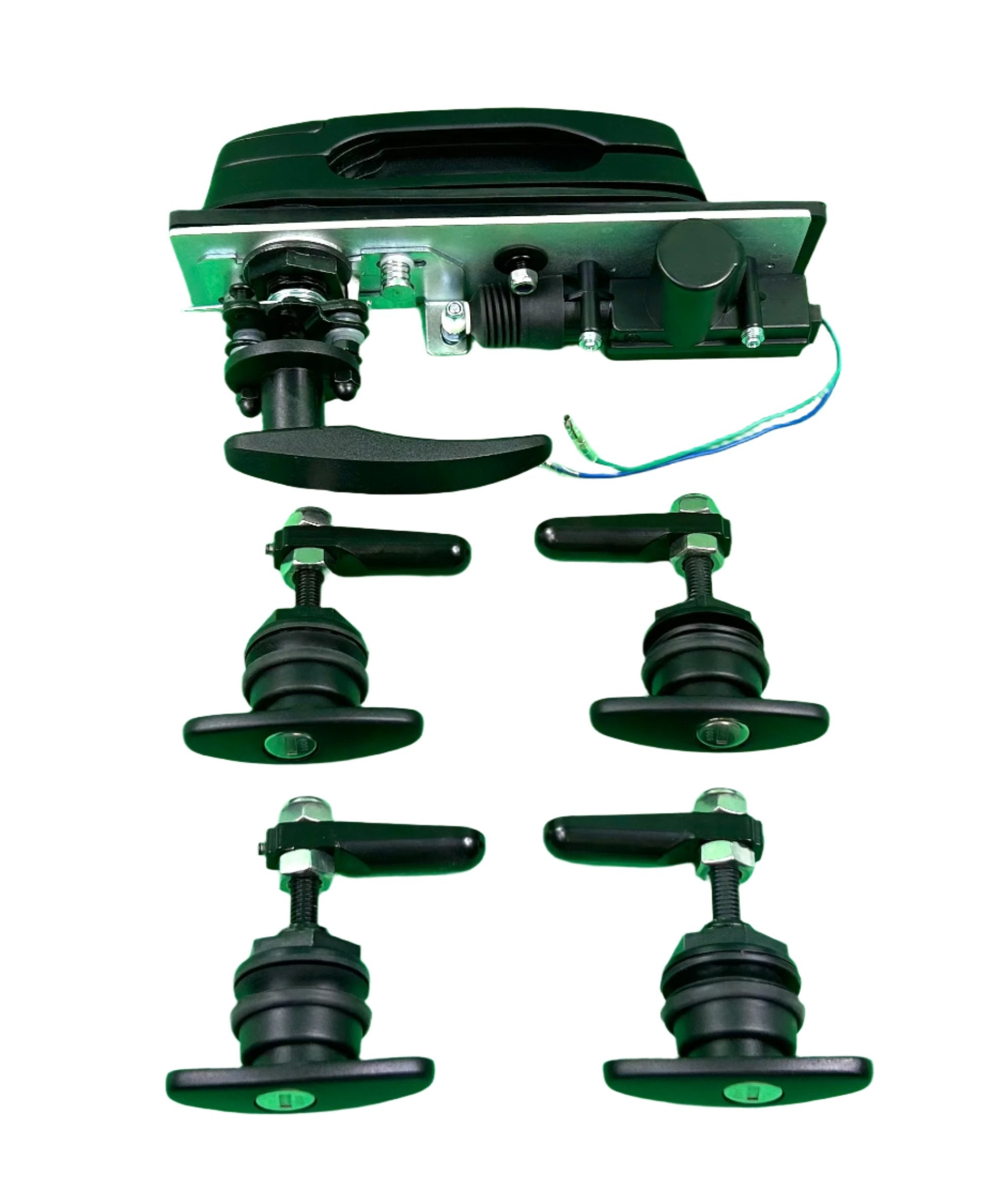 Ironman Canopy Replacement Central Locking Rear Window T Handle & 4 Side Window Locks 28-32mm Hole Size All Same key