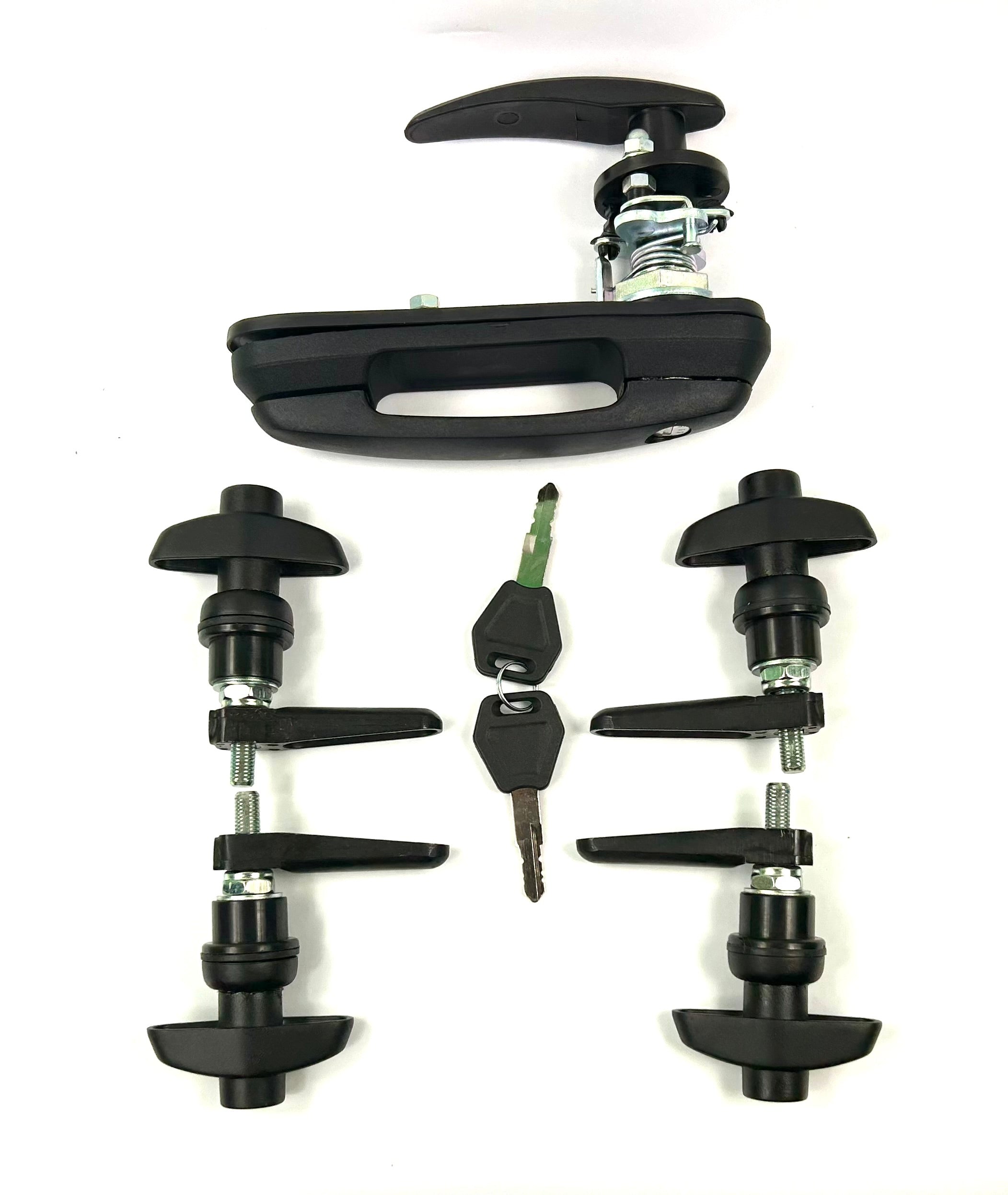 Aeroklas Canopy Rear Window T Handle & 4 Side Window Long Shaft Locks 22mm Hole Size All Same key