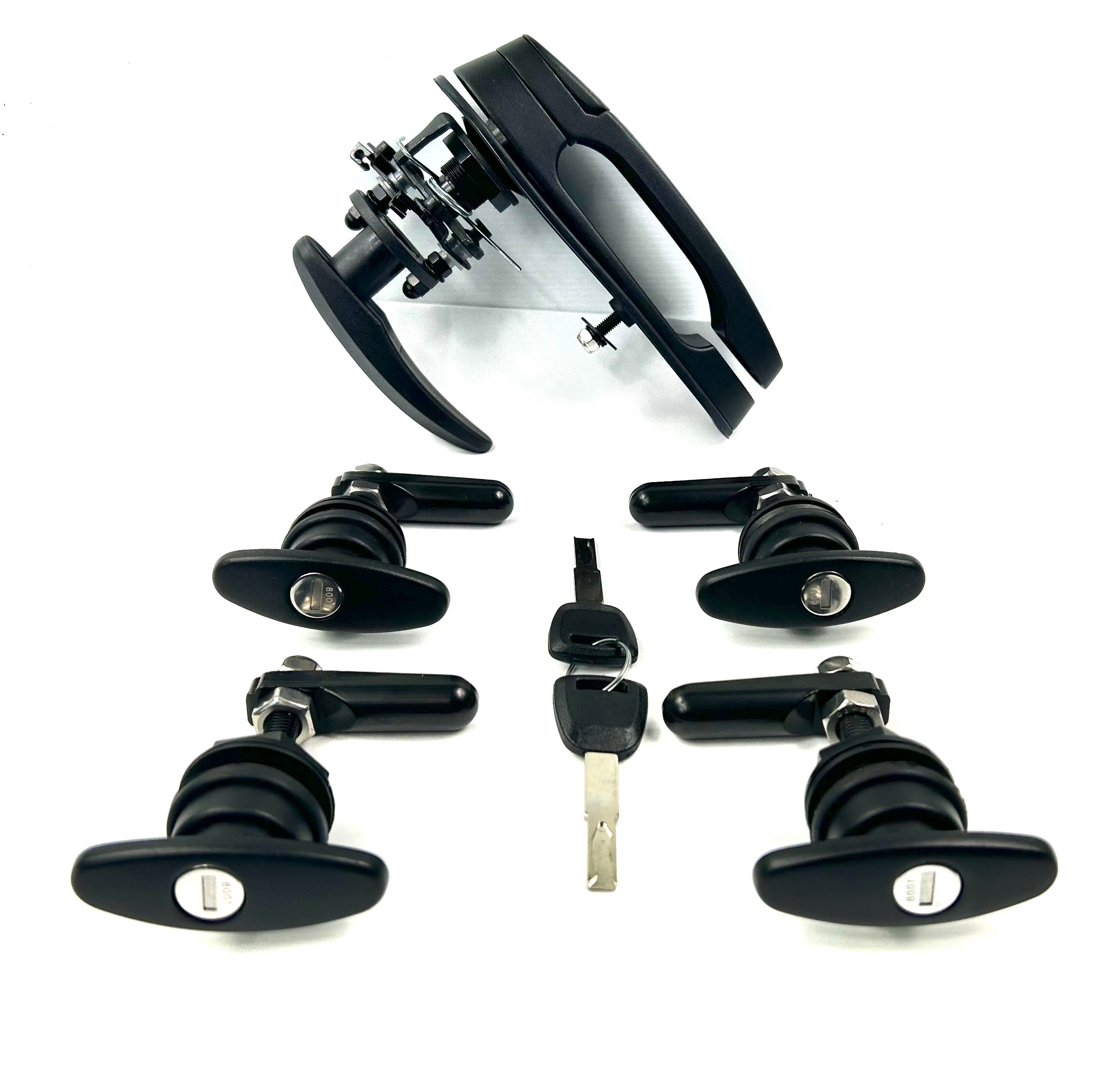 Ironman Canopy Replacement Rear Window T Handle & 4 Side Window Locks 28-32mm Hole Size All Same key