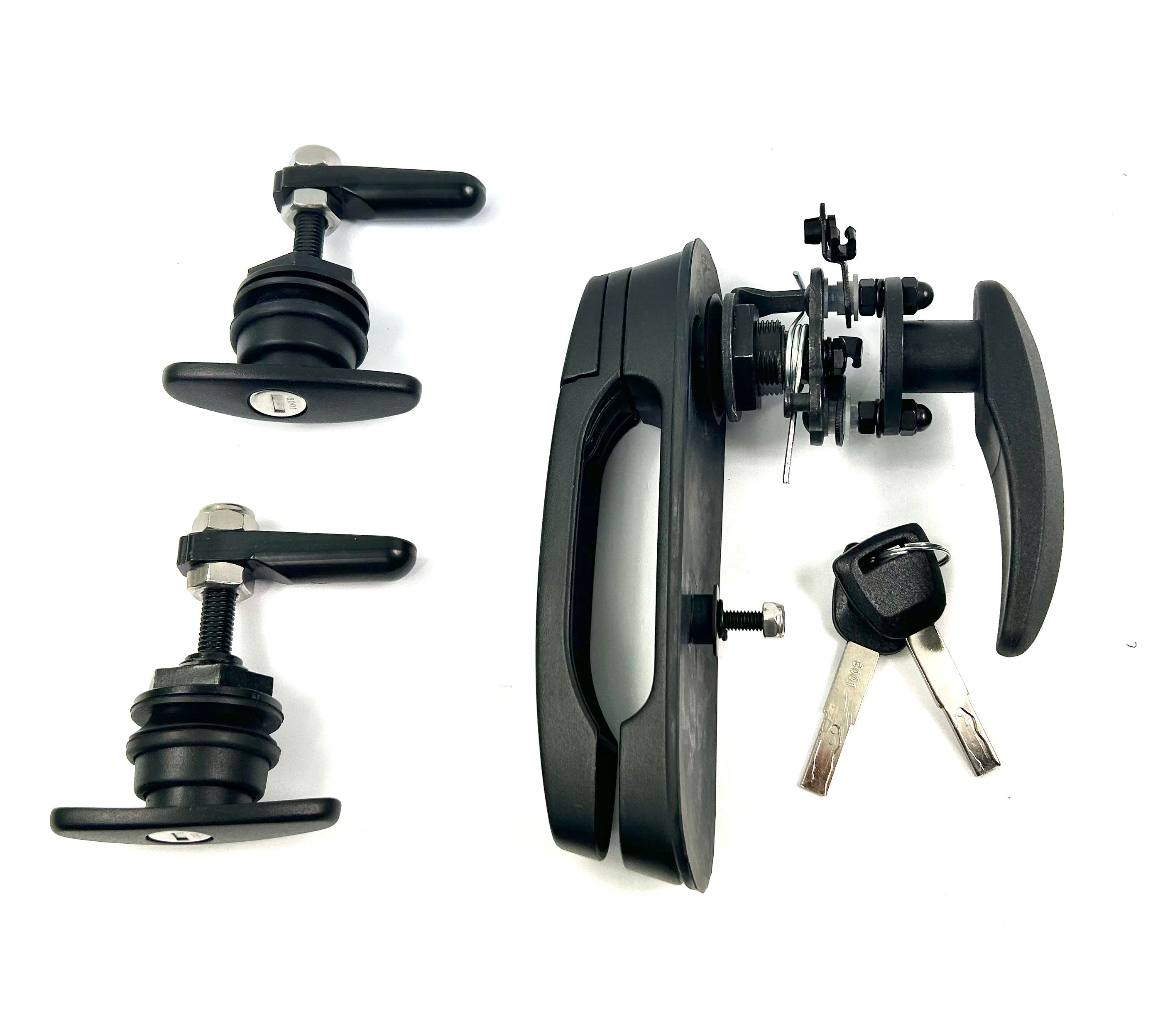 EGR Canopy Replacement Rear Window T Handle & 2 Side Window Locks 28-32mm Hole Size All Same key