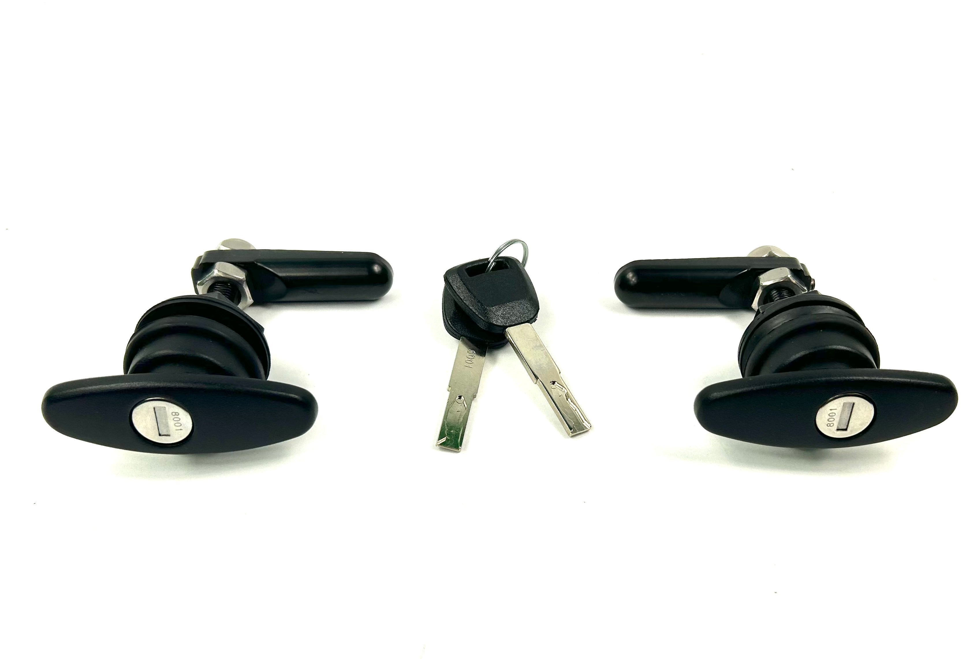 Flexiglass EDGE Canopy Replacement Rear Window T Handle & 2 Side Window Locks 28-32mm Hole Size All Same key