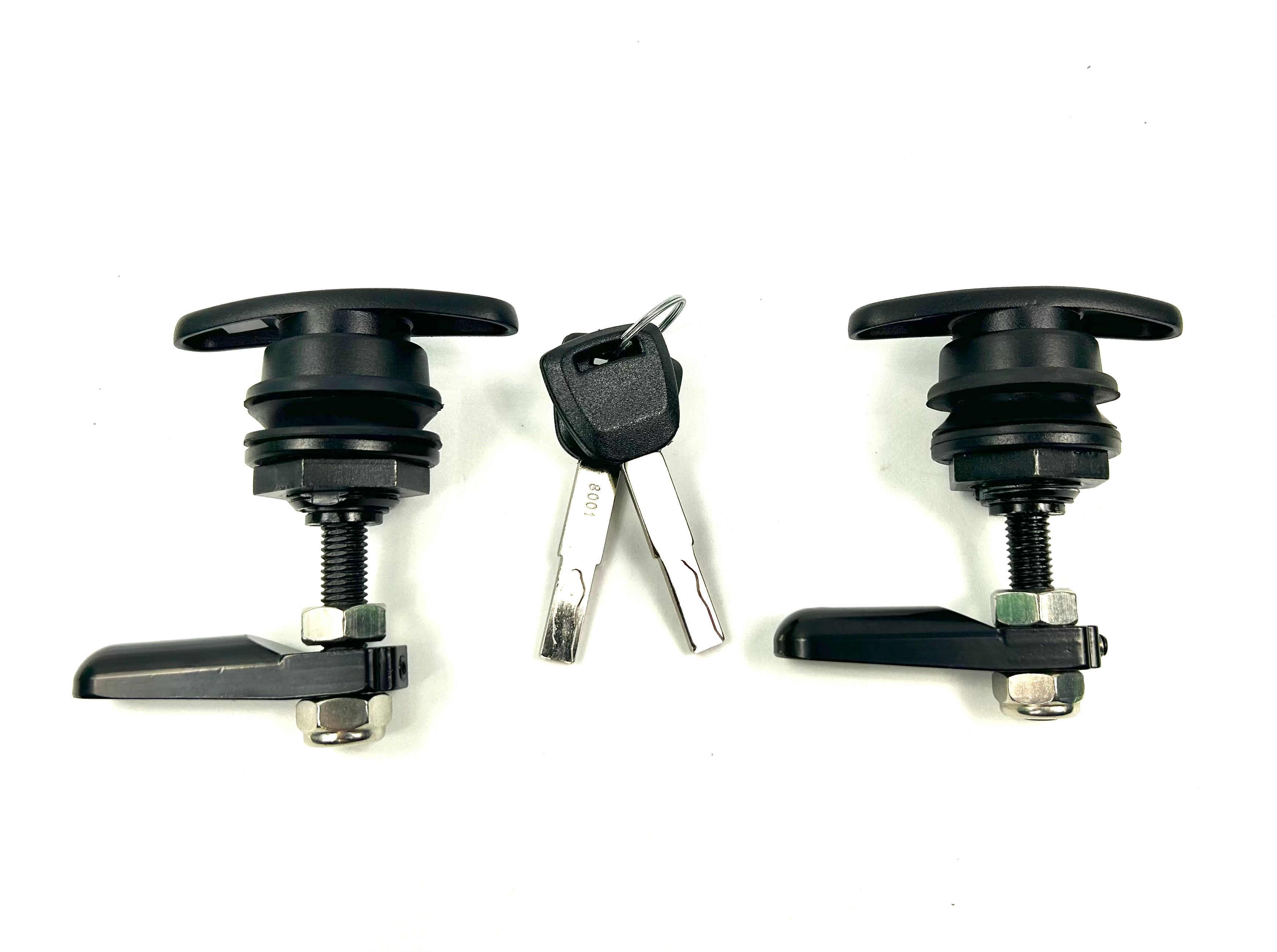 EGR Canopy Replacement Central Locking Rear Window T Handle & 2 Side Window Locks 28-32mm Hole Size All Same key