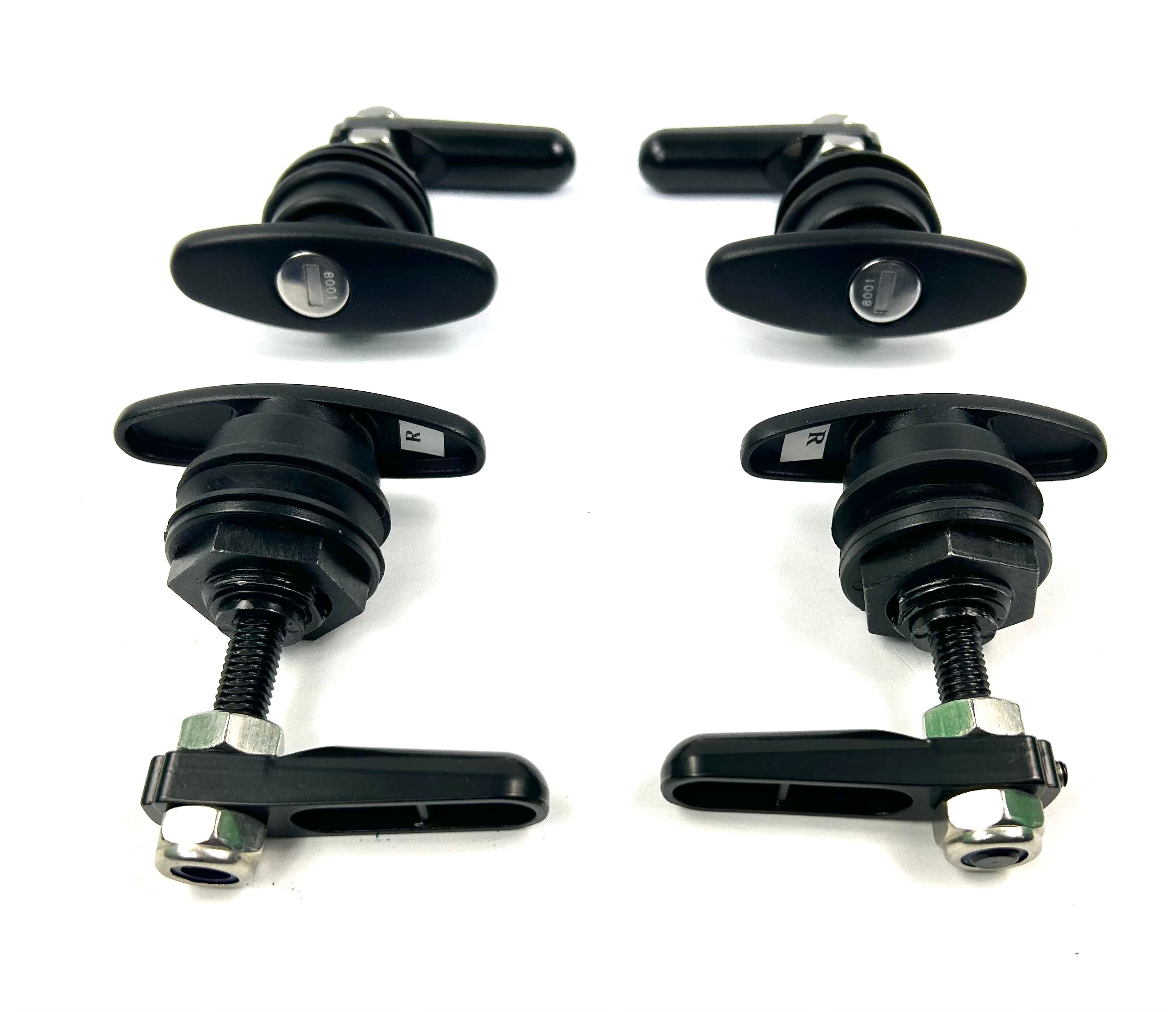 Canopy Rear Window T Handle & 4 Side Window Locks 30-32mm Hole Size All Same key