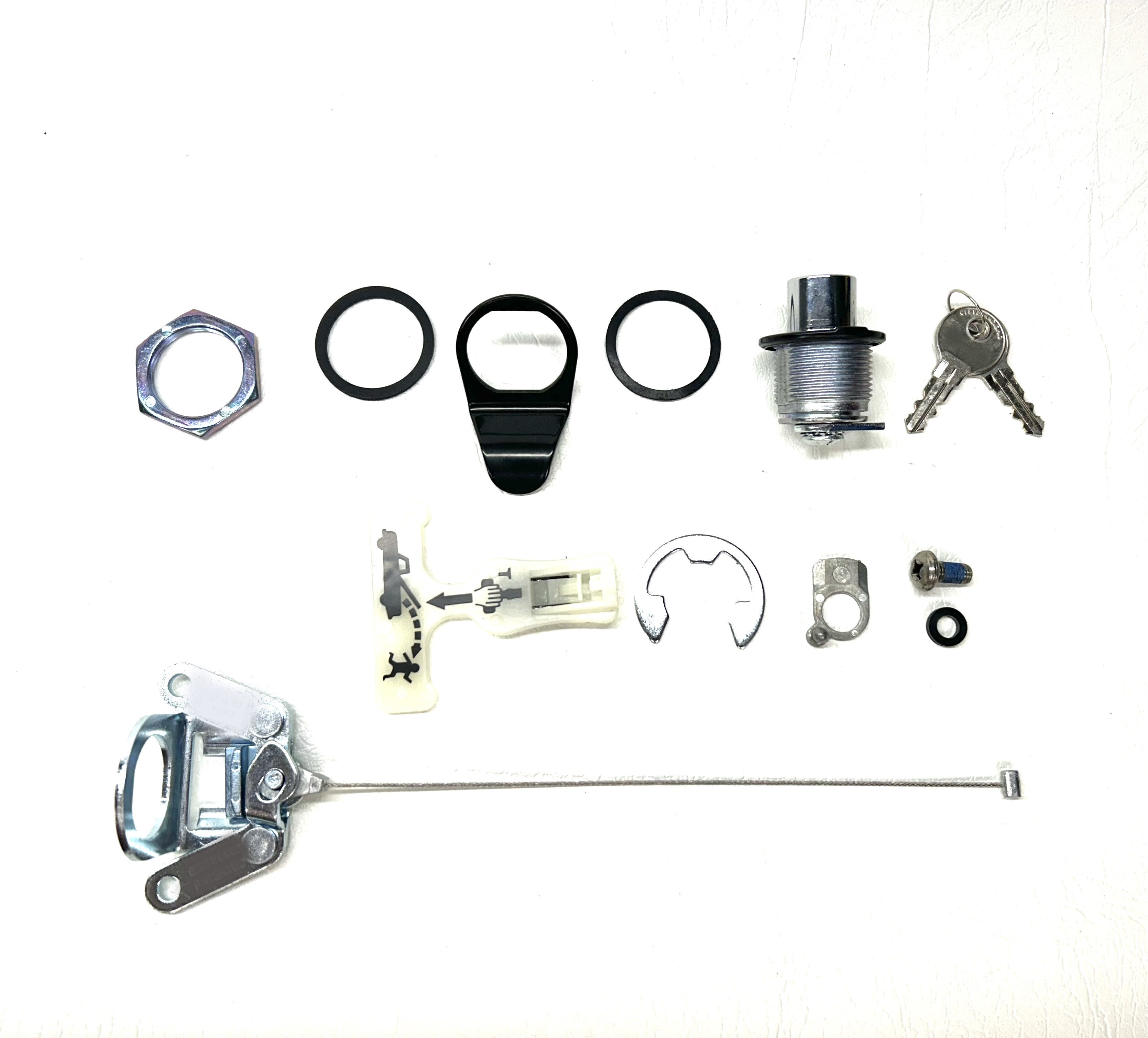 Amarok VW Push Button Ute Lid Lock EGR Lids with Shiny Plastic Underneath Lids SET-B with Cast Swivel Central Locking Ball