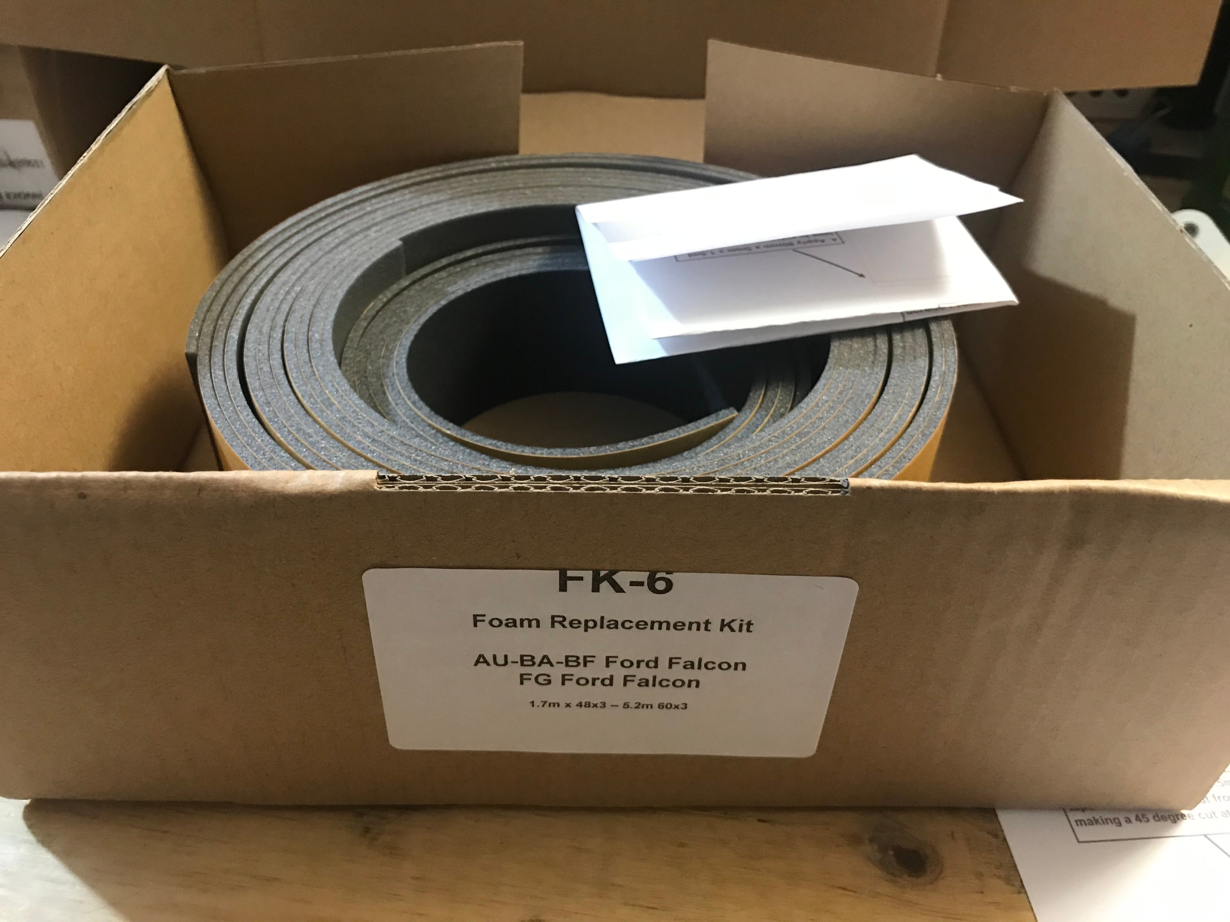 FG Ford Falcon Ute Lid Foam Tape Replacement Sealing Kit For Fibreglass Lids with Carpet Underneath