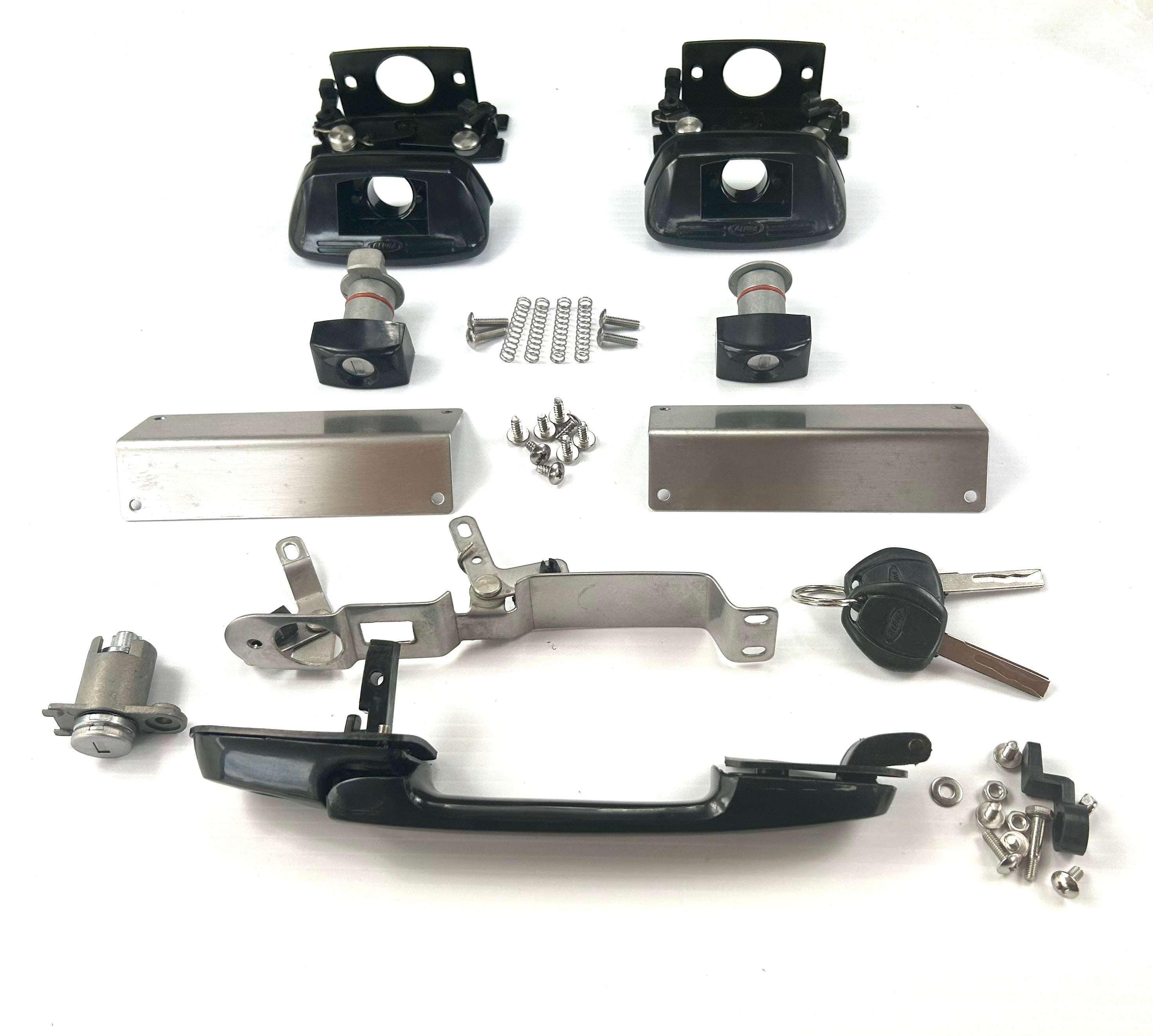 ALPHA CME Canopy Lock Set Rear Handle + 2 Side Lift Up Door Window Locks HardTop