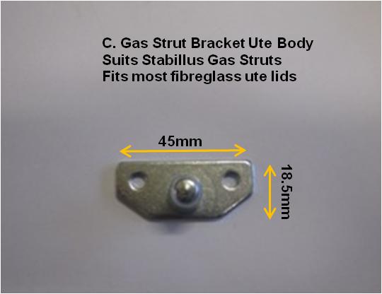 Gas Strut Bracket Ute 2 Hole for Ute Lid Hard Top fits EGR Plastic Ute Lids Tubs Cover