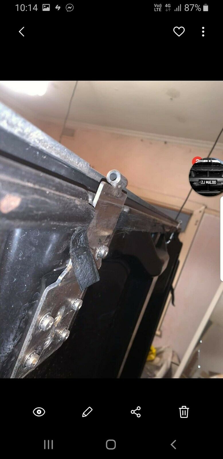 VE VF Commodore fits EGR Ute Lid Male for Fitment onto Lid Hinges for Lids with Shiny Black Plastic Underneath